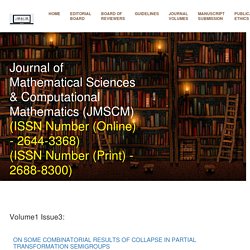 Journal of Mathematical Sciences & Computational Mathematics
