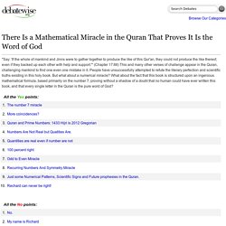 There Is a Mathematical Miracle in the Quran That Proves It Is the Word of God - DebateWise