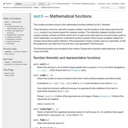 math — Mathematical functions — Python 3.9.1rc1 documentation
