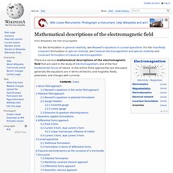 Mathematical descriptions of the electromagnetic field