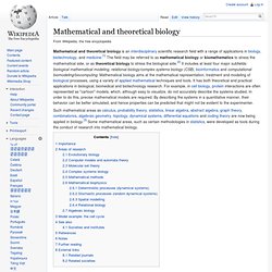 Mathematical and theoretical biology