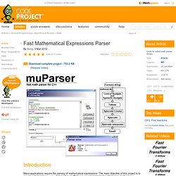 Fast Mathematical Expressions Parser