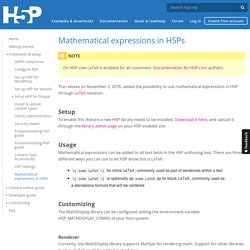 Mathematical expressions in H5Ps