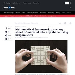 Mathematical framework turns any sheet of material into any shape using kirigami cuts