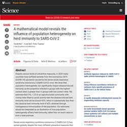 A mathematical model reveals the influence of population heterogeneity on herd immunity to SARS-CoV-2