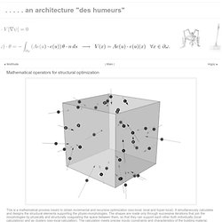Mathematical operators for structural optimization « . . . . . an architecture "des humeurs"