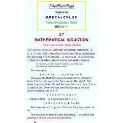 Mathematical induction - Topics in precalculus