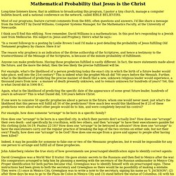 Mathematical Probability that Jesus is the Christ