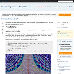 popularity contest - Tweetable Mathematical Art - Programming Puzzles & Code Golf Stack Exchange