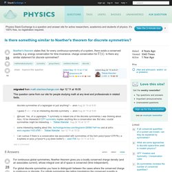 mathematical physics - Is there something similar to Noether's theorem for discrete symmetries?
