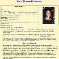 Iris Marie Mack, Mathematician of the African Diaspora