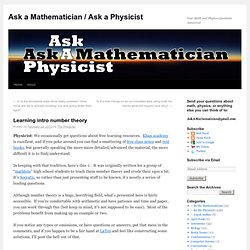 Ask a Mathematician / Ask a Physicist