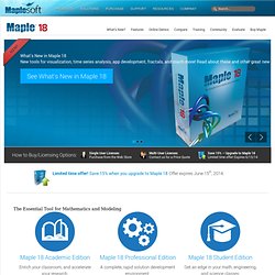 Maple 16 - Technical Computing Software for Engineers, Mathematicians, Scientists, Instructors and Students