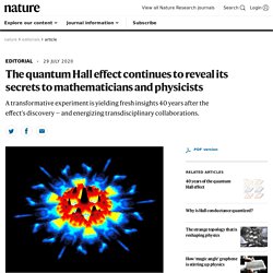 The quantum Hall effect continues to reveal its secrets to mathematicians and physicists
