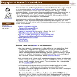 Biographies of Women Mathematicians
