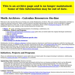 Mathematics Archives Calculus Resources On-Line