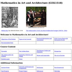 Mathematics in Art and Architecture