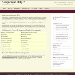 Math Homework - AssignmentHelp7