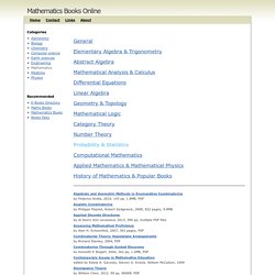 Mathematics Books Online
