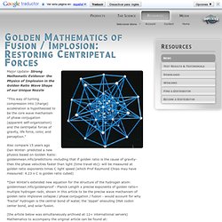 Golden Mathematics of Fusion / Implosion: Restoring Centripetal Forces