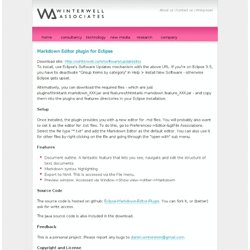 Markdown Text-Editor plugin for Eclipse : Winterwell Associates - mathematics, data-mining & AI consultants