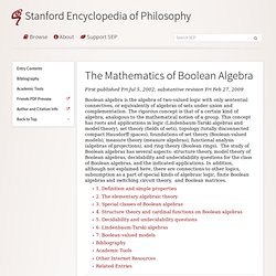 The Mathematics of Boolean Algebra