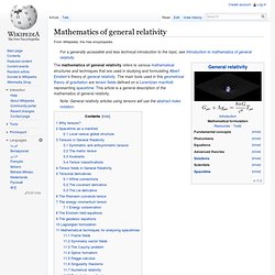 Mathematics of general relativity