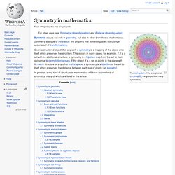Symmetry in mathematics