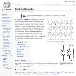 Knot (mathematics)