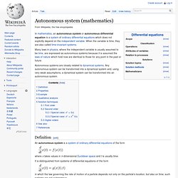 Autonomous system (mathematics)