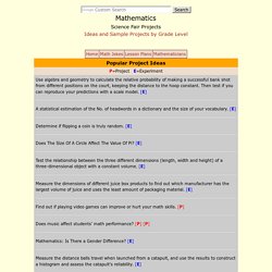 Mathematics Science Fair Projects and Experiments: Ideas, Topics, Resources and Sample Projects