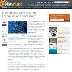 Mathematics Links Quantum Encryption and Black Holes