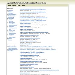 Applied Mathematics & Mathematical Physics Books