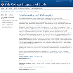 Mathematics and Philosophy < Yale University