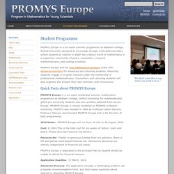PROMYS-Europe: Program in Mathematics for Young Scientists