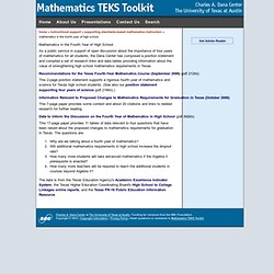 Mathematics TEKS Toolkit