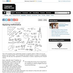 Applying mathematics (Times Article)