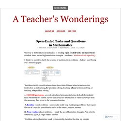 Open-Ended Tasks and Questions in Mathematics