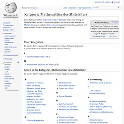 Mathematiker des Mittelalters