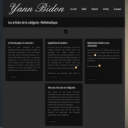 Mathématique - Yann Bidon