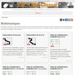 Clic ! Ma Classe :: Mathématiques