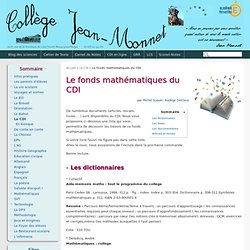 Le fonds mathématiques du CDI - Collège Jean-Monnet