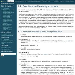 9.2. Fonctions mathématiques — math — documentation Python 2.7.12