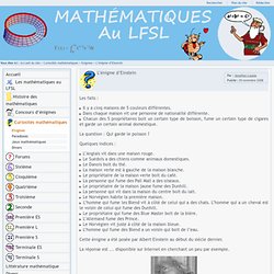 Mathématiques au lycée français Saint-Louis - L'énigme d'Einstein