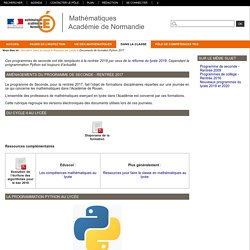 Mathématiques Académie de Normandie - Documents de formation Python 2017