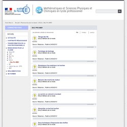 Bac Pro MMV - Mathématiques et Sciences Physiques et Chimiques en lycée professi