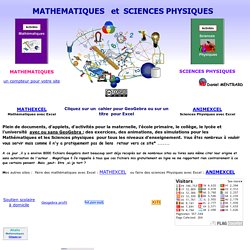 Mathematiques et sciences physiques avec Geogebra(Daniel Mentrard)