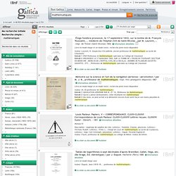 Gallica Recherche : mathématiques : 14964 résultats , page 1 sur