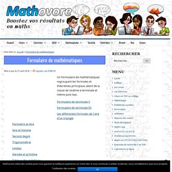 Formulaire de mathématiques à télécharger ou à imprimer en PDF