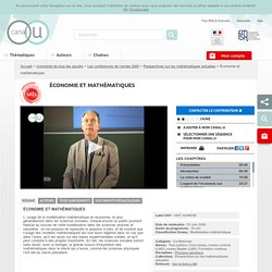 Économie et mathématiques - Université de tous les savoirs